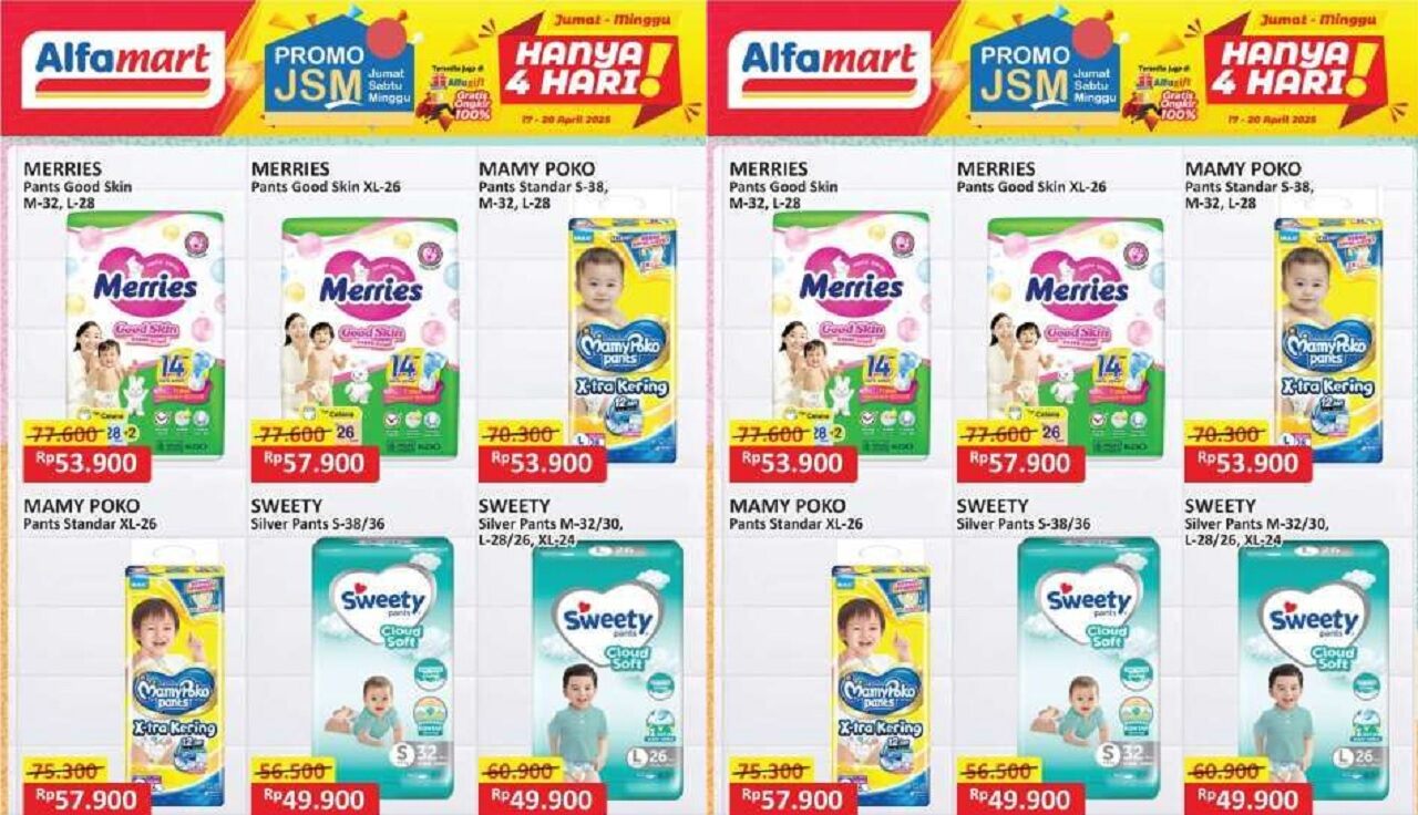 GEBYAR Promo JSM Alfamart 18-20 April 2025! Diskon Gila Mamy Poko, Minyak Goreng dan Mie Instan!