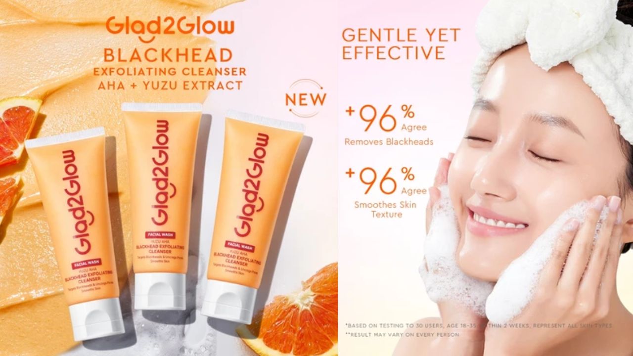 NEW LAUNCH! Review Glad2Glow Yuzu AHA Blackhead Exfoliating Cleanser, Cuma Rp 39 Ribu