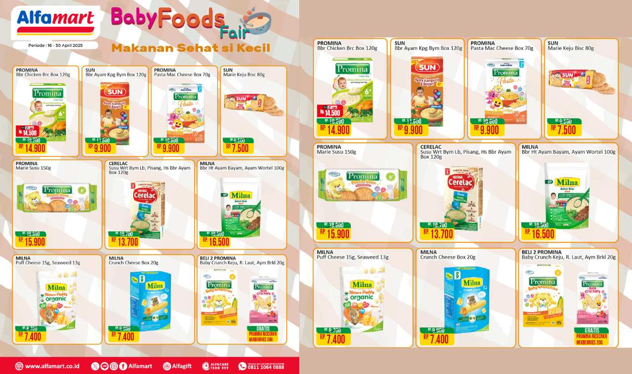 Jangan Lewatkan! Promo Baby Food Fair dari Alfamart, Makanan Sehat Si Kecil Harga Spesial!