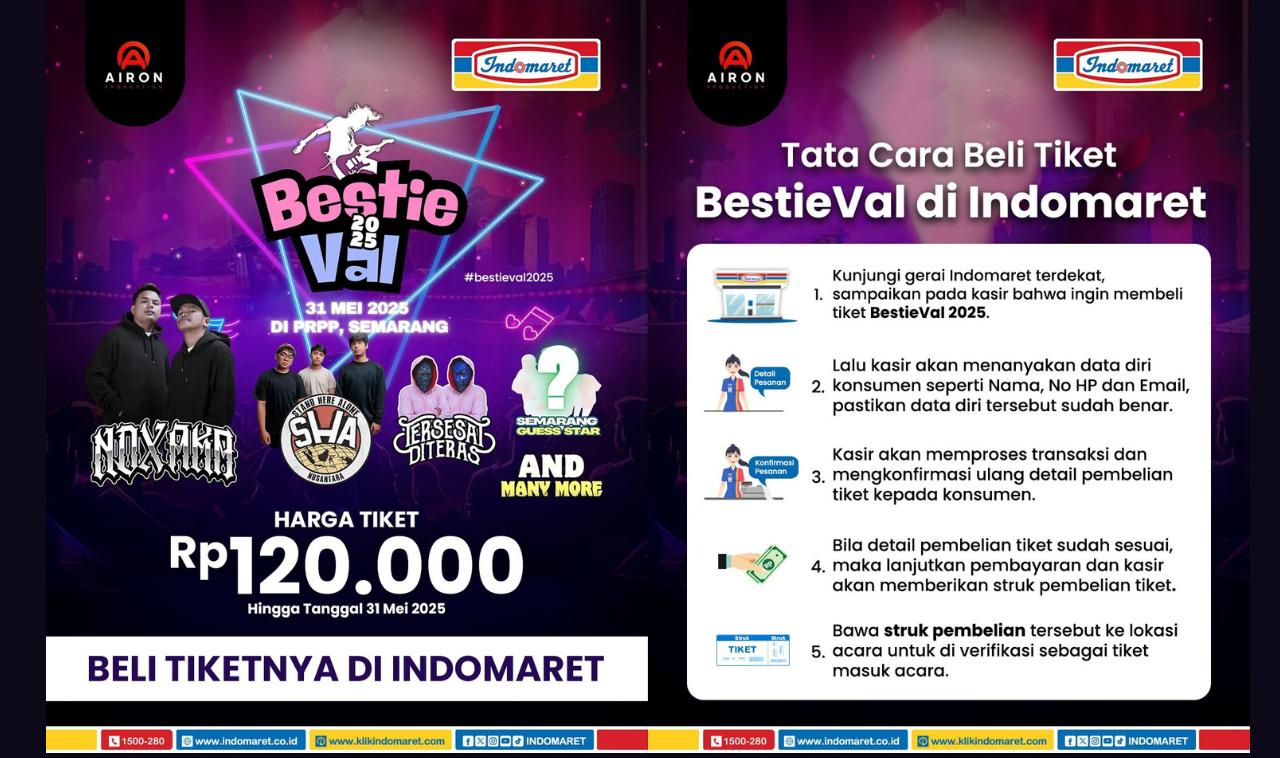 5 Langkah Mudah Beli Tiket BestieVal di Indomaret! Cuma Rp120.000 Udah Bisa Nonton Konser Favoritmu!