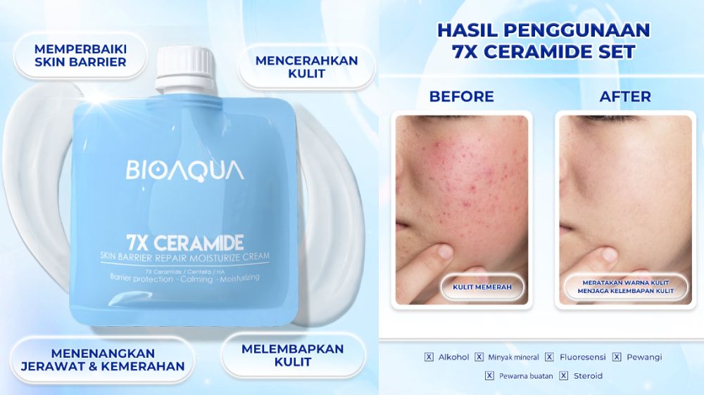 NEW LAUNCH! Review BIOAQUA 7X Ceramide Skin Barrier Repair Moisturize Cream Ukuran Jumbo, Lebih Hemat