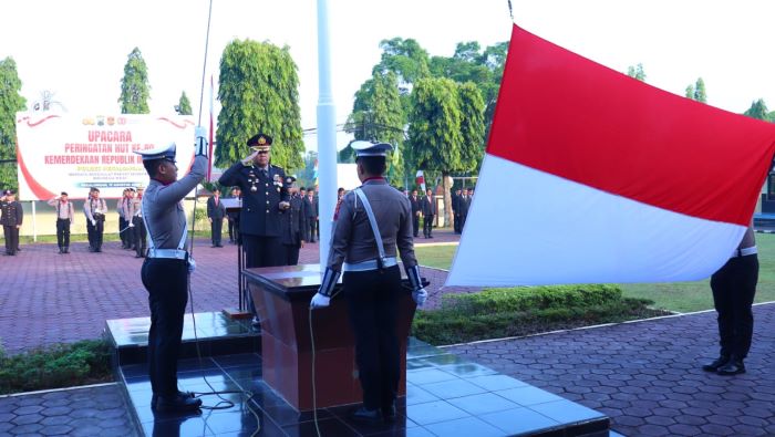 Kapolres Pekalongan Pimpin Upacara HUT Ke-80 Kemerdekaan RI, Ini Penekannnya Untuk Anggota Polri
