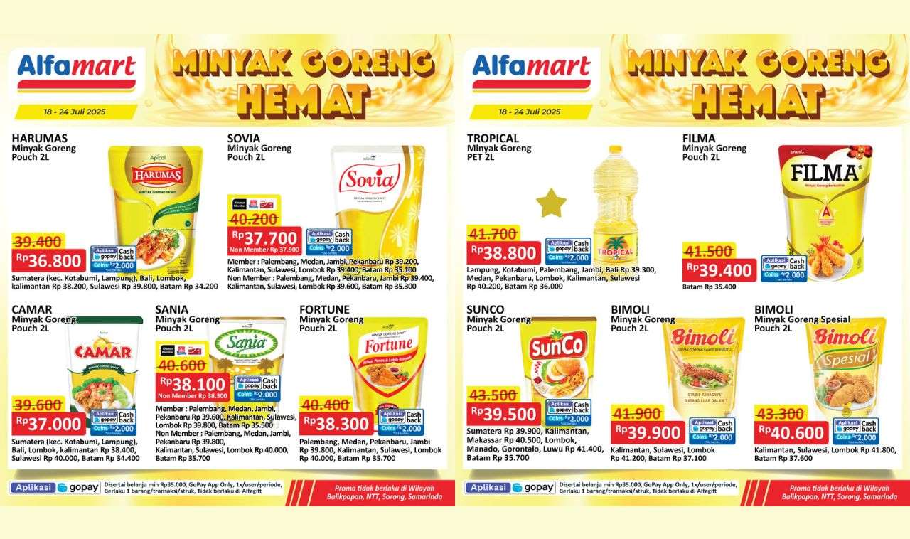 Gokil Banget! Promo Alfamart Minyak Goreng Hemat Mulai Rp36.800 Berlaku 18–24 Juli 2025!