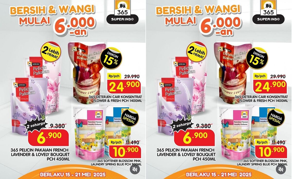 Super Promo Superindo! Diskon Hingga 15% untuk Deterjen dan Softener Mulai Rp 6.900 Saja!