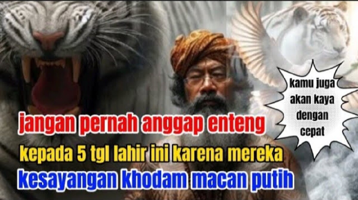 Weton Primbon Jawa: Ini 4 Tanggal Lahir Kesayangan Khodam Harimau Putih yang Diprediksi Akan Cepat Kaya Raya