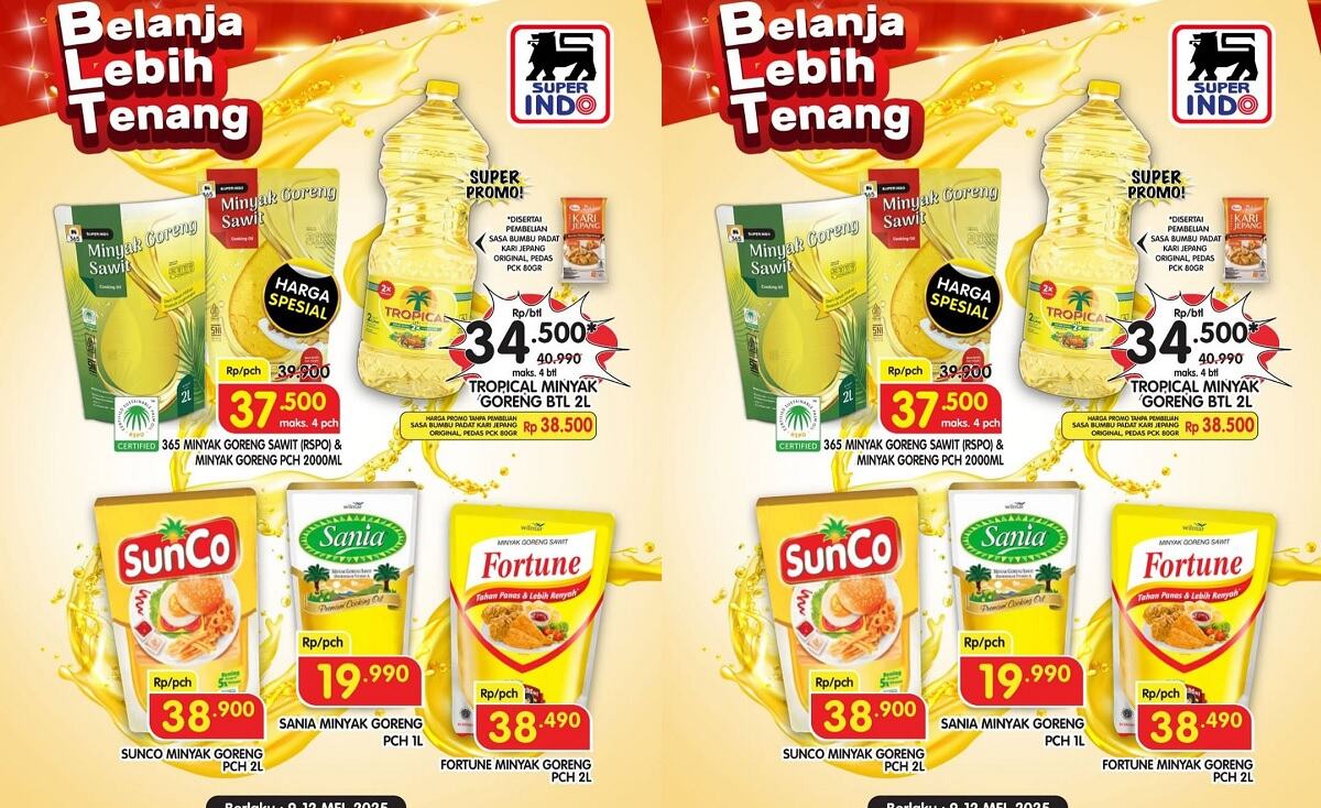 Geger! Superindo Kasih Diskon Minyak Goreng 2 Liter Mulai Rp19 Ribuan, Cuma 4 Hari!