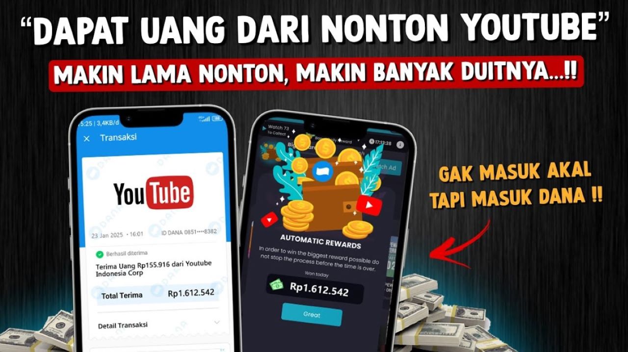 Begini Cara Nonton Youtube Dibayar Saldo DANA, Aplikasi Penghasil Uang Gratis Tanpa Undang Teman 2025