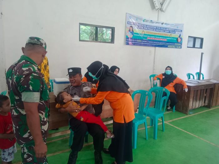 667 Anak di Talun Terimunisasi Dalam Pekan Imunisasi Nasional, TNI dan Polri Bersinergi Sukseskan PIN