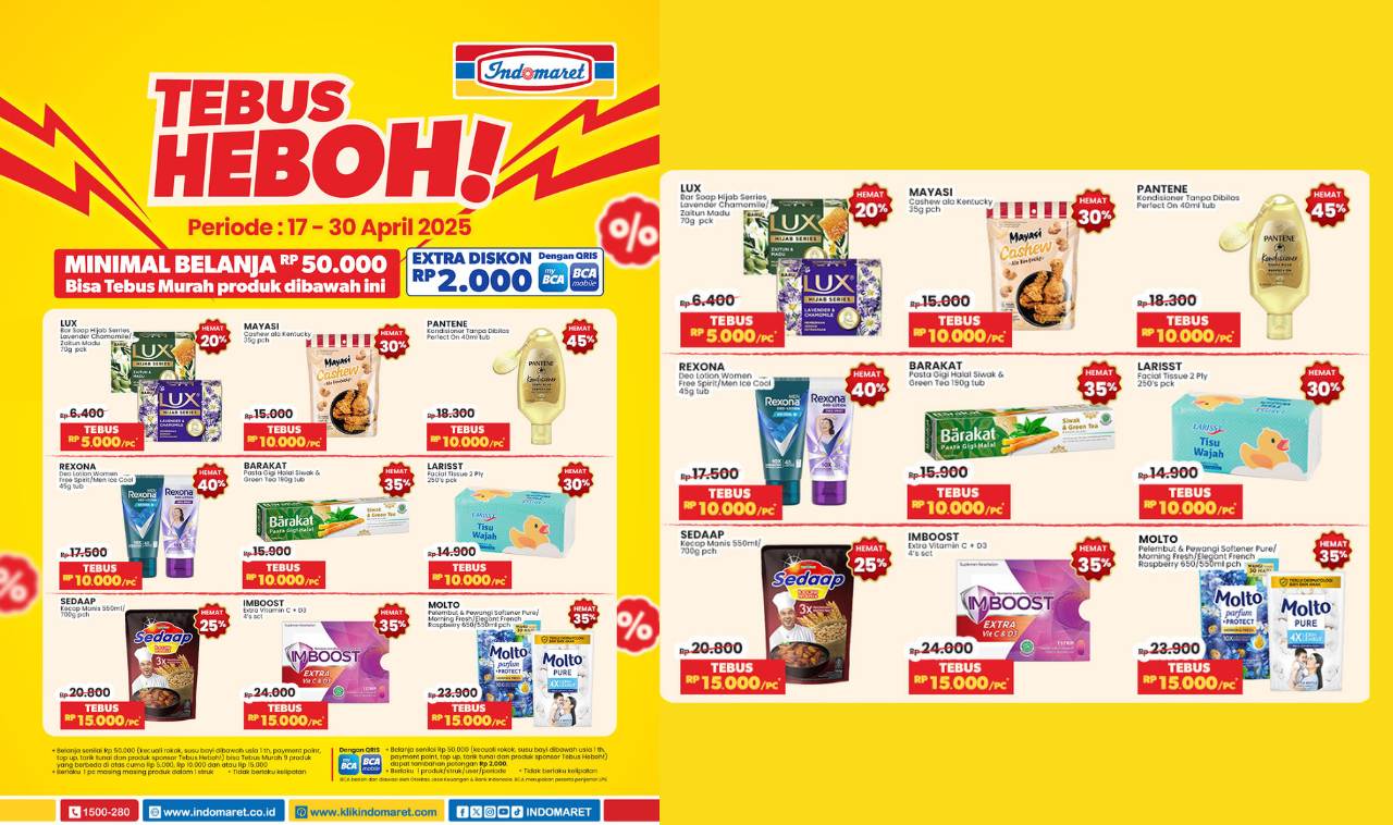 Murah Banget! Tebus Heboh Belanja di Indomaret, Bisa Dapat Produk Pilihan Mulai Rp5.000!