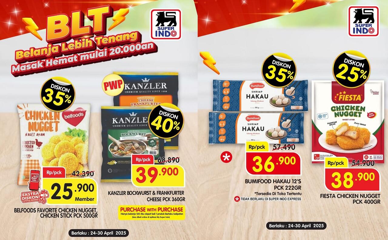 Katalog Promo Superindo TERBARU Periode 24-30 April 2025, Diskon GILA Hingga 40% Nugget dan Sosis, Buruan!