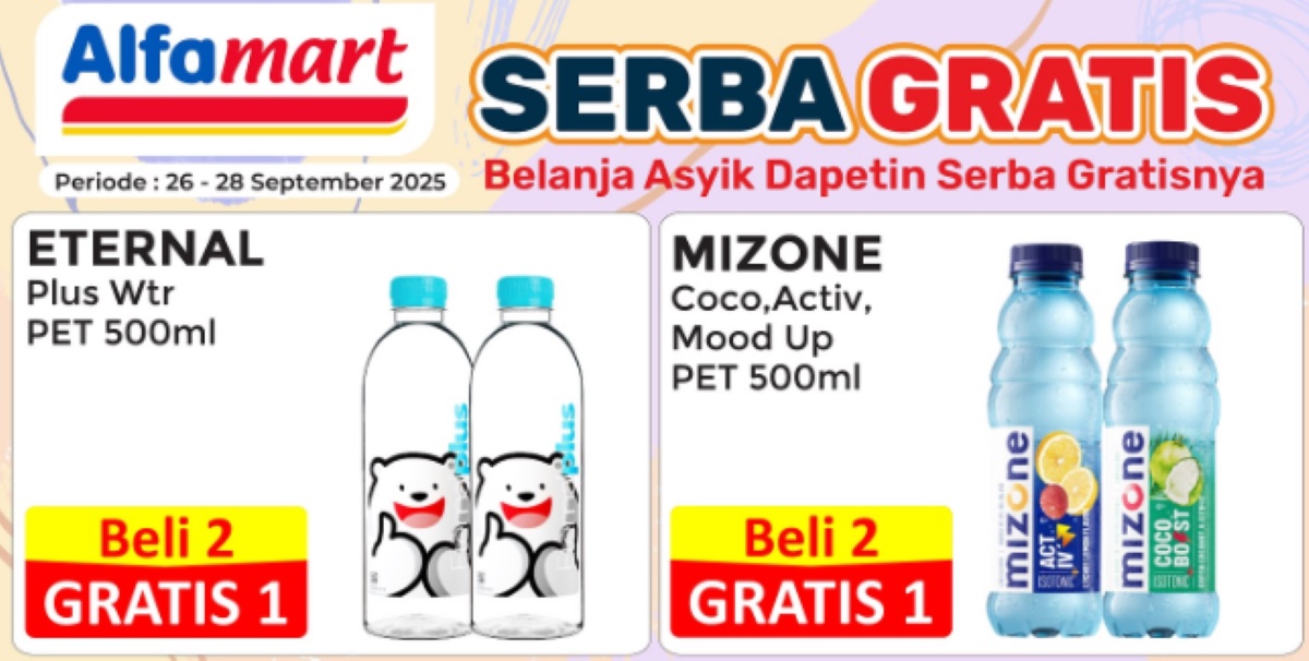 Ini Dia Daftar Promo Produk Beli 2 Gratis 1 di Alfamart Spesial 26 sampai 28 September 2025 