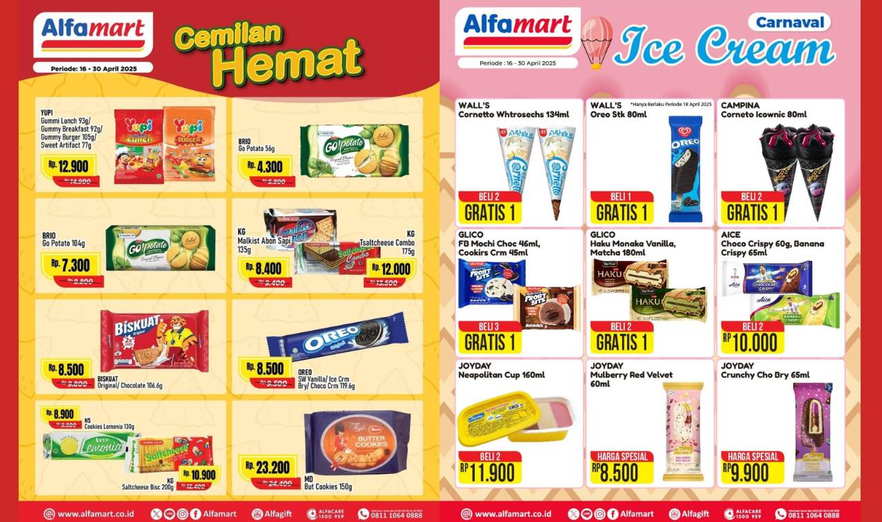 Wow! Promo Cemilan Hemat dan Ice Cream Carnaval Alfamart April 2025, Ada Diskon Spesial!