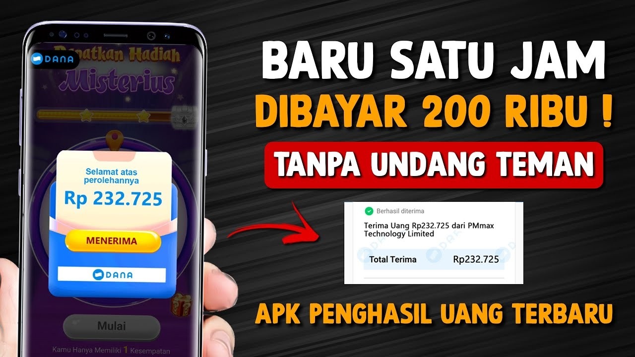 Baru 1 Jam Dibayar 200 Ribu! Aplikasi Penghasil Saldo DANA Terbaru 2025, Terbukti Membayar Tanpa Undang Teman