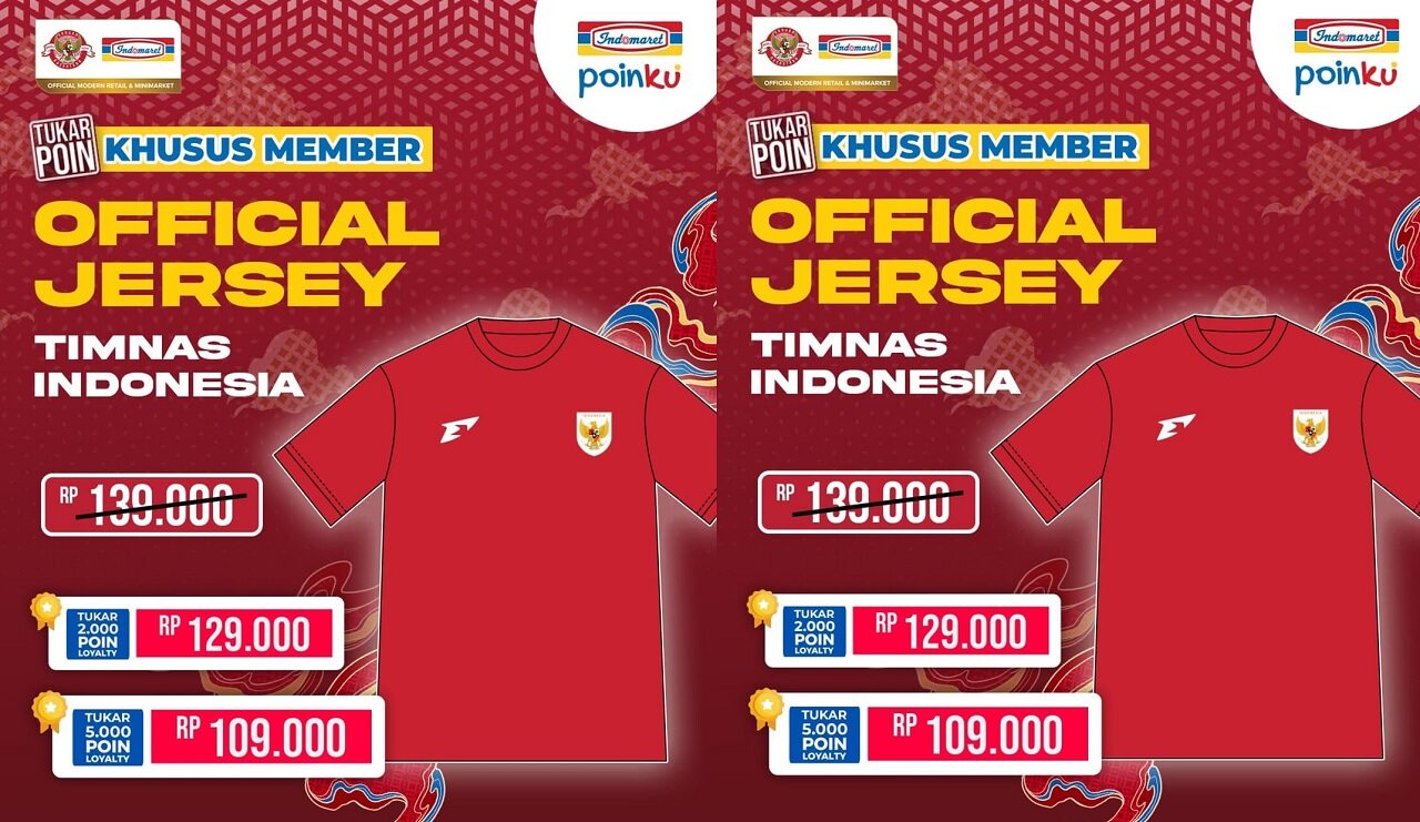 Kesempatan Langka! Dapatkan Jersey Resmi Timnas Indonesia Lewat Indomaret Poin, Begini caranya