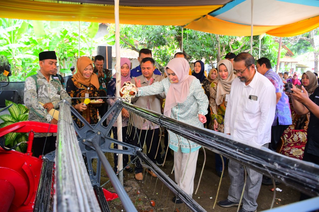 Bupati Pekalongan Fadia Arafiq Serahkan Bantuan Hibah 10 Unit Mesin Combine Harvester Besar