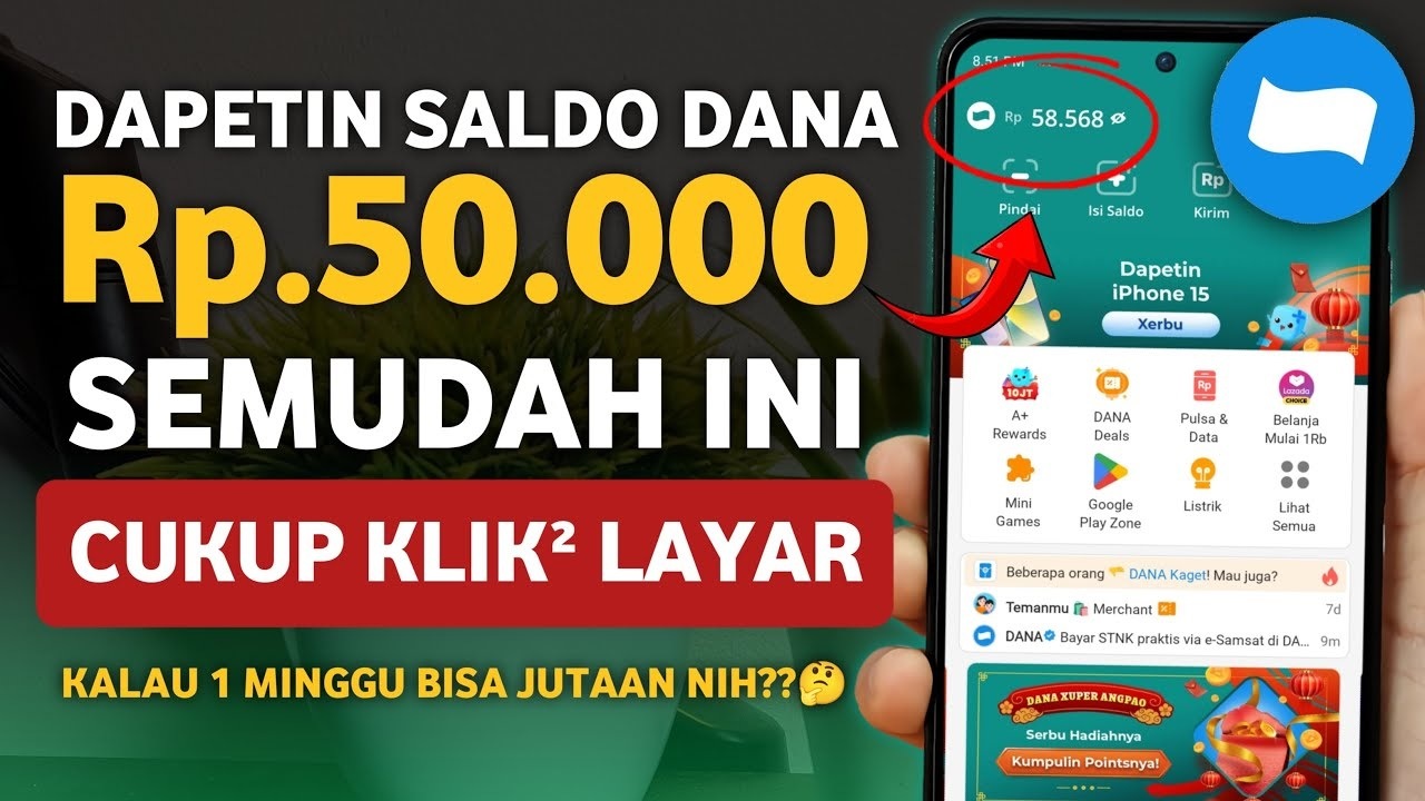 Dapetin Uang Rp50 Ribu Semudah Ini! Cukup Klik-Klik Layar, Cair! Aplikasi Penghasil Saldo Dana Gratis