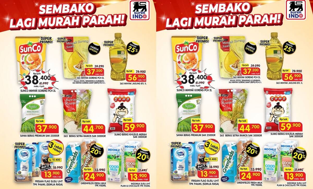 Promo Superindo Periode 16-18 Mei 2025! Diskon Minyak Goreng, Beras dan Susu Hingga 25%! Jangan Lewatkan!