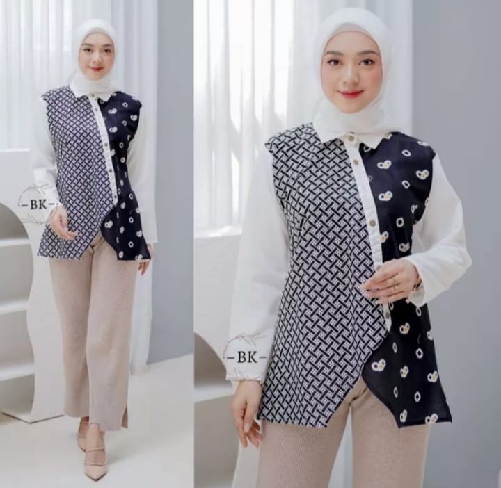 Rekomendasi Atasan Batik Kombinasi Polos Modern di Bawah 100 Ribu yang Stylish, Cocok untuk Ngantor