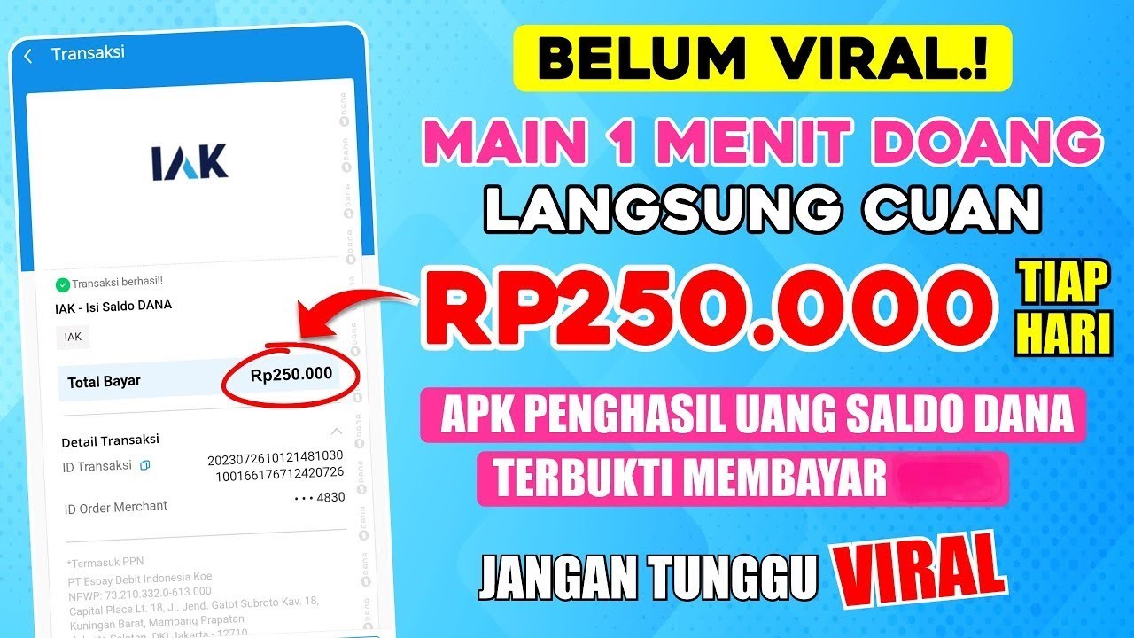 Cara Mudah Mendapatkan Saldo Dana 250 Ribu Rupiah Gratis Tanpa Undang Teman atau Main Game!