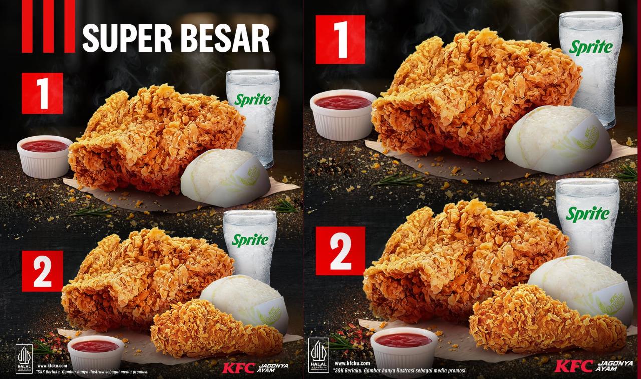 Menu Super Besar Ayam KFC Mulai Rp35.000, Porsi Jumbo Bikin Perut Auto Kenyang!