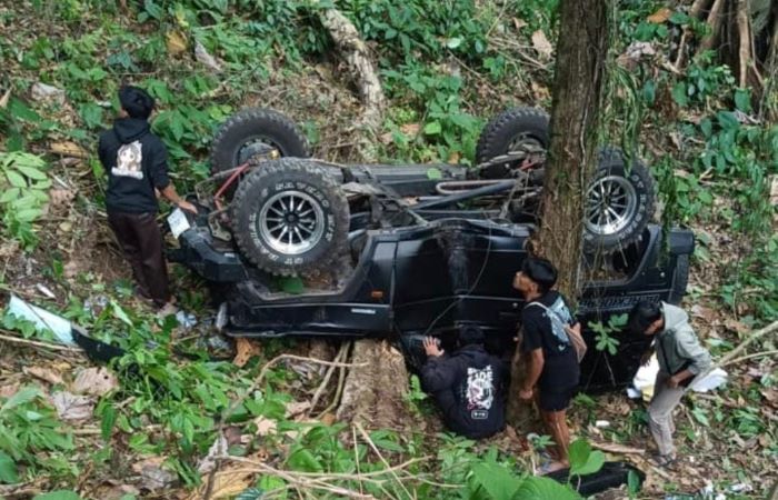 Mobil Feroza Masuk Jurang 200 Meter di Jalur Lebakbarang Pekalongan, Balita 2 Tahun Tewas, 7 Penumpang Luka