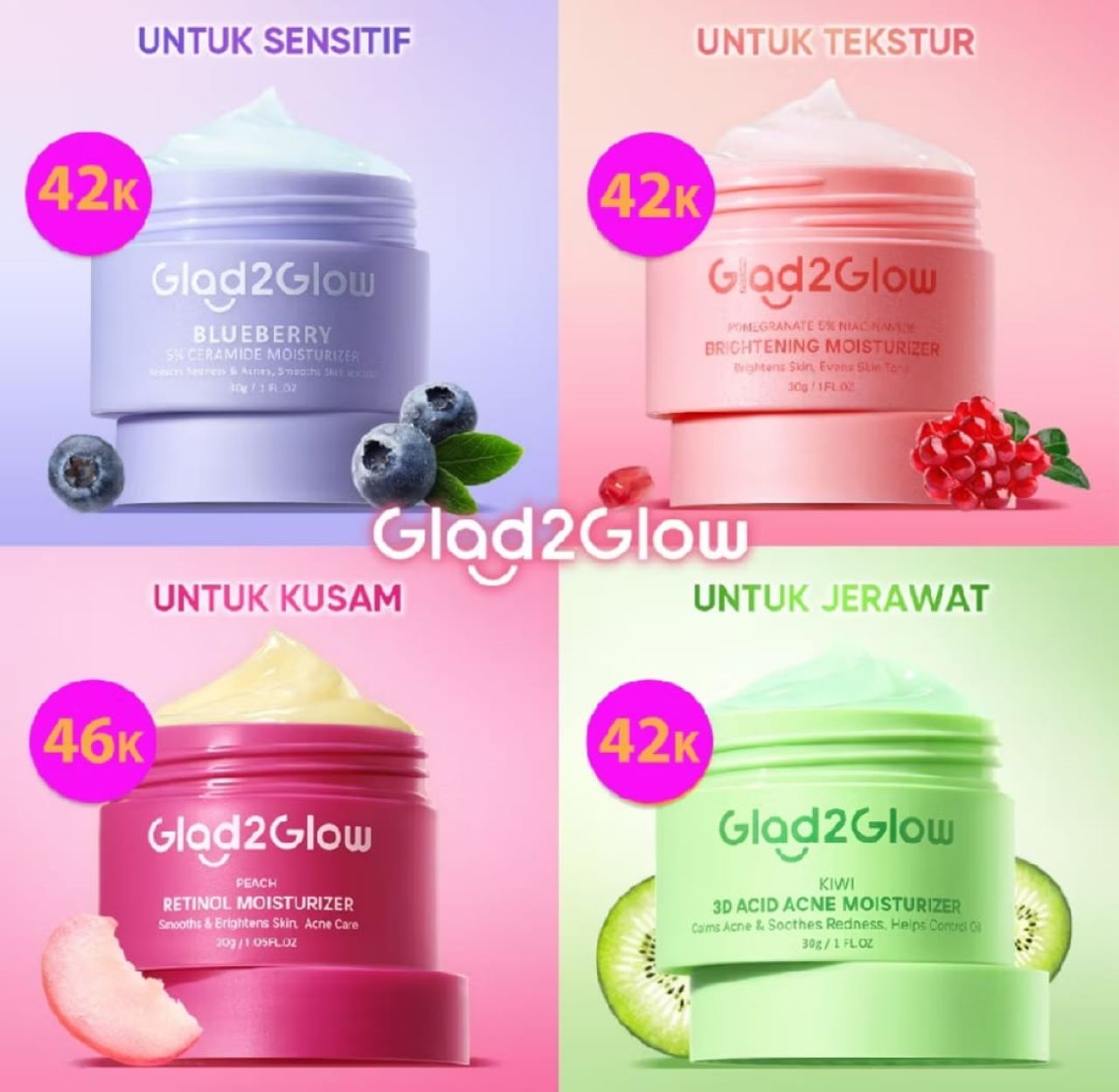 4 Rekomendasi Moisturizer Glad2glow Sesuai Kebutuhan Kulit, Mana yang Bagus untuk Kulit Kamu?