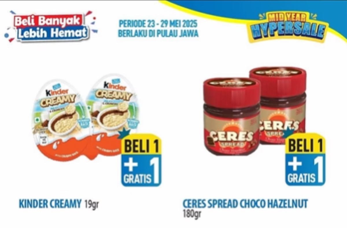 Cuma Sampai Hari Ini, Promo Beli 1 Gratis 1 Berbagai Produk Hanya di Hypermart Pekalongan 