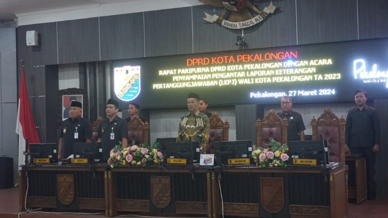 DPRD Kota Pekalongan Menggelar Rapat Paripurna Penyampaian LKPJ Wali Kota tahun 2023
