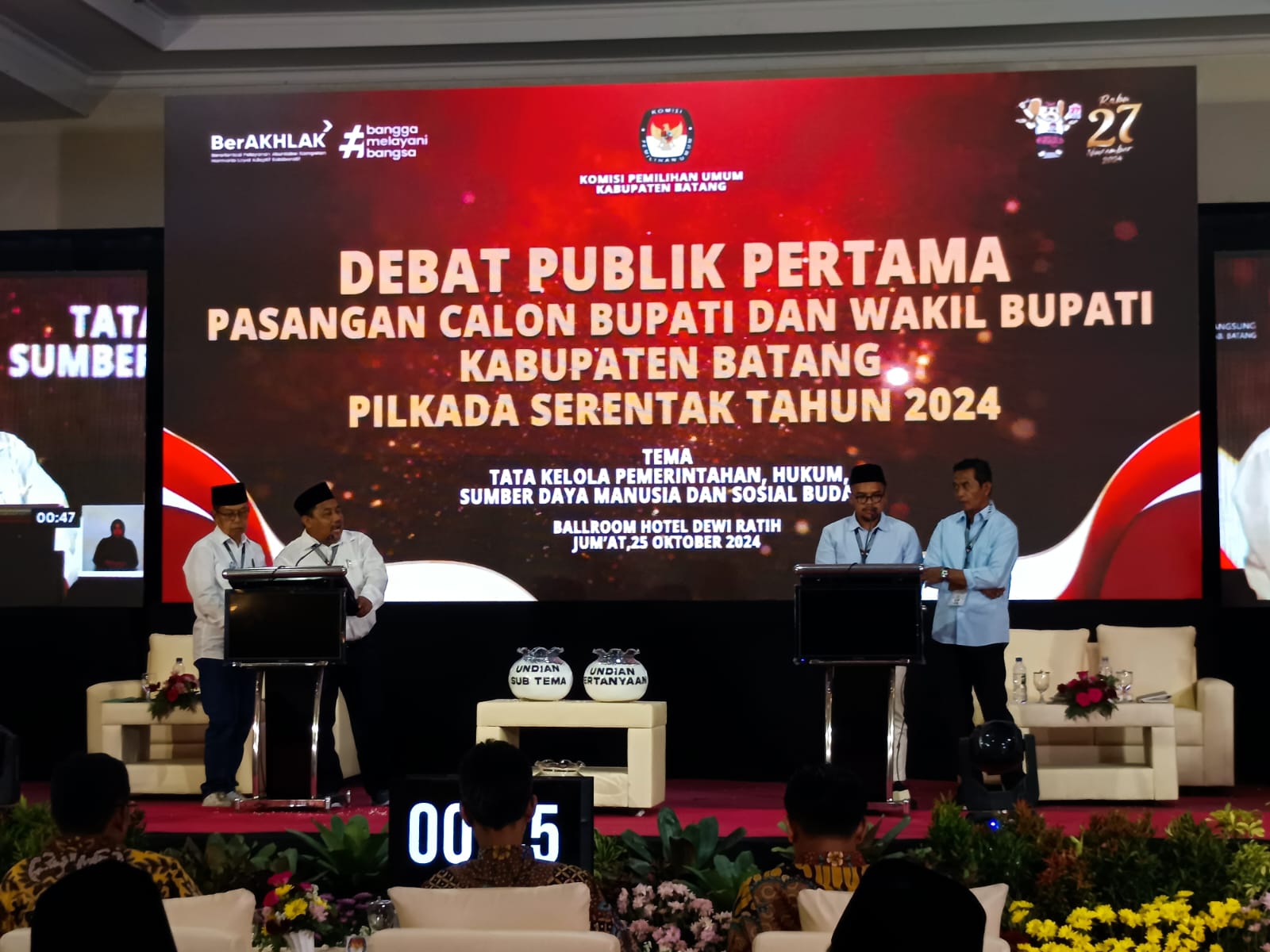 Debat Perdana Ricuh, KPU Batang Tetap Pilih Gelar Debat Paslon di Batang