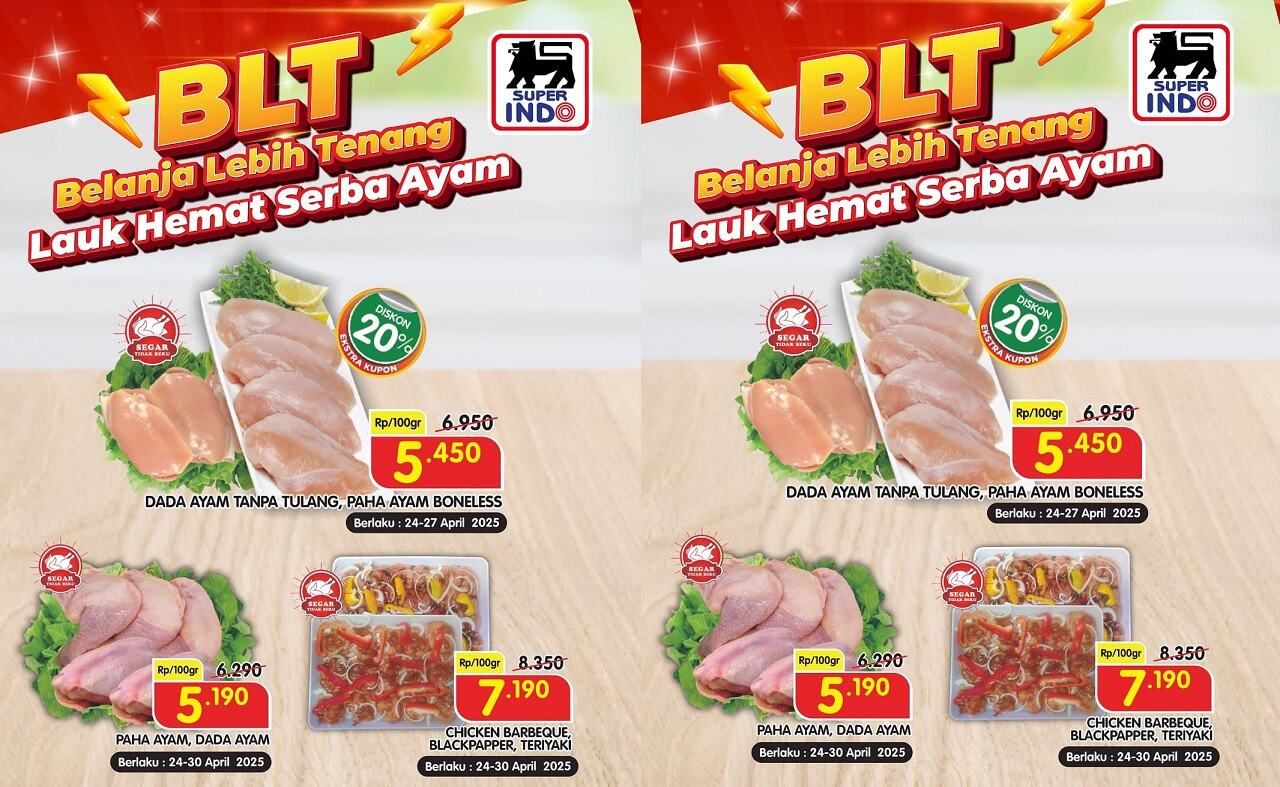 Banjir Diskon! Promo Superindo BLT Lauk Hemat Serba Ayam, Harga Mulai Rp 5 Ribuan!