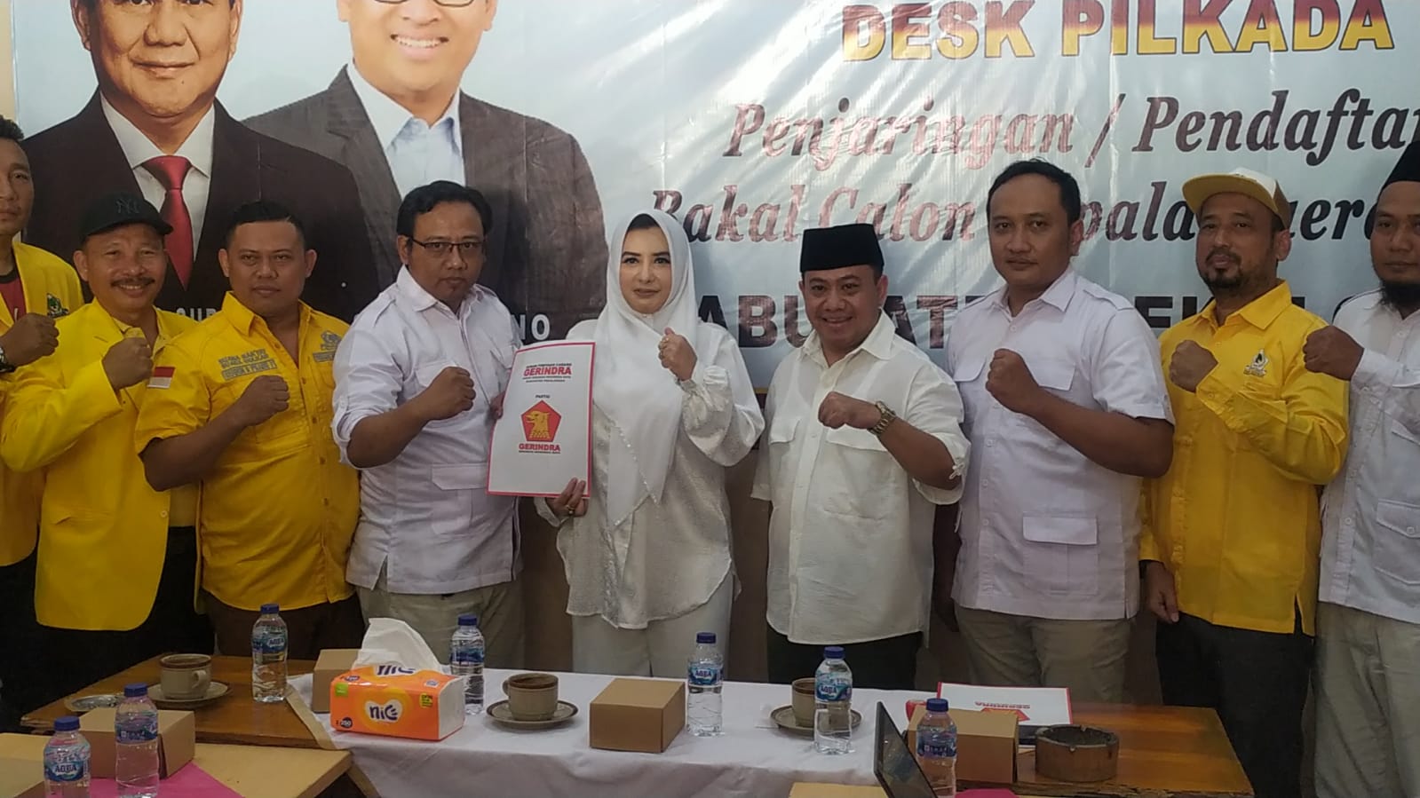 Pasangan Fadia - Sukirman Daftar Bakal Cabup - Cawabup Pekalongan ke Partai Gerindra