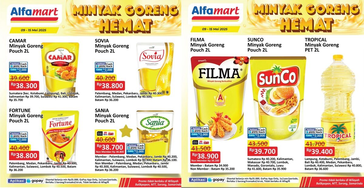 Promo Hebat! Diskon Minyak Goreng 2 Liter di Alfamart Mulai Rp 30 Ribuan, Berlaku Dari 9–15 Mei 2025