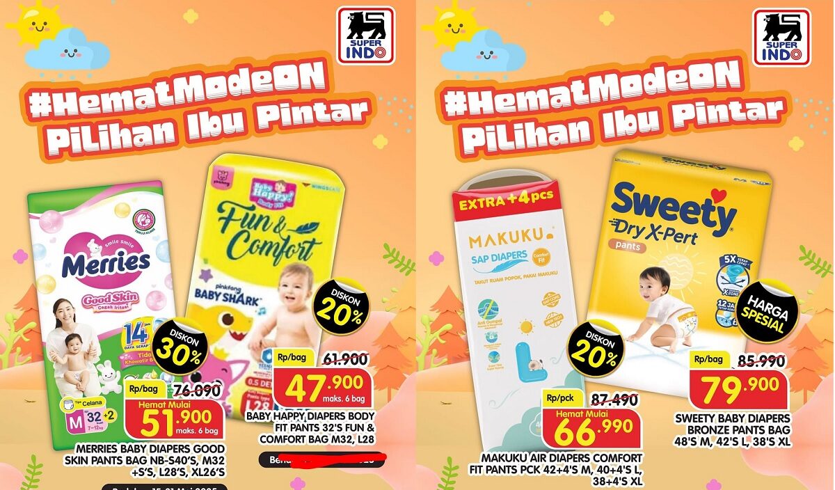 Diskon Popok Bayi Hingga 30% Hanya di Superindo, Hemat Besar untuk Si Kecil Mulai Rp 47.900!