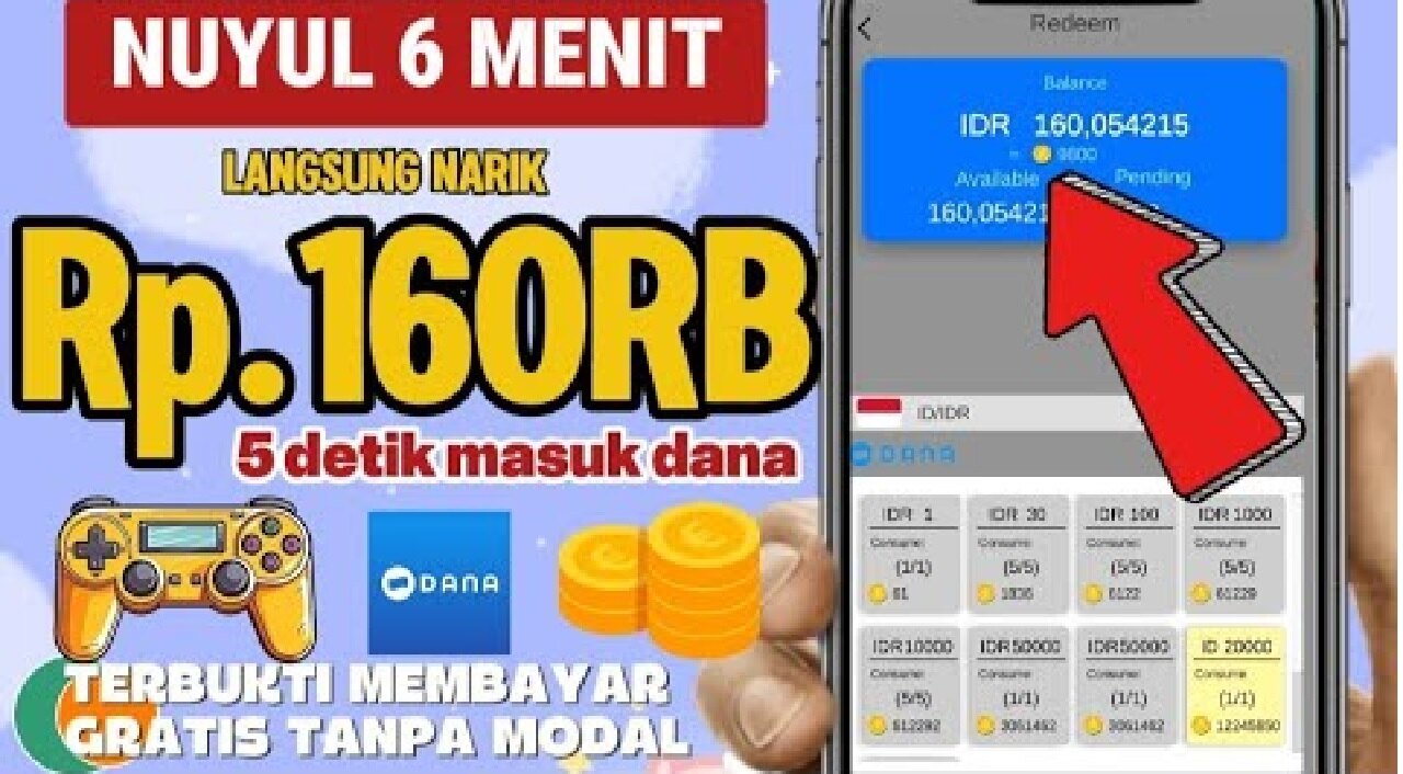 Main 6 Menit Langsung Narik 160 Ribu! Cara Nuyul Game Penghasil Saldo Dana Gratis, Auto Cuan dari Main Game!