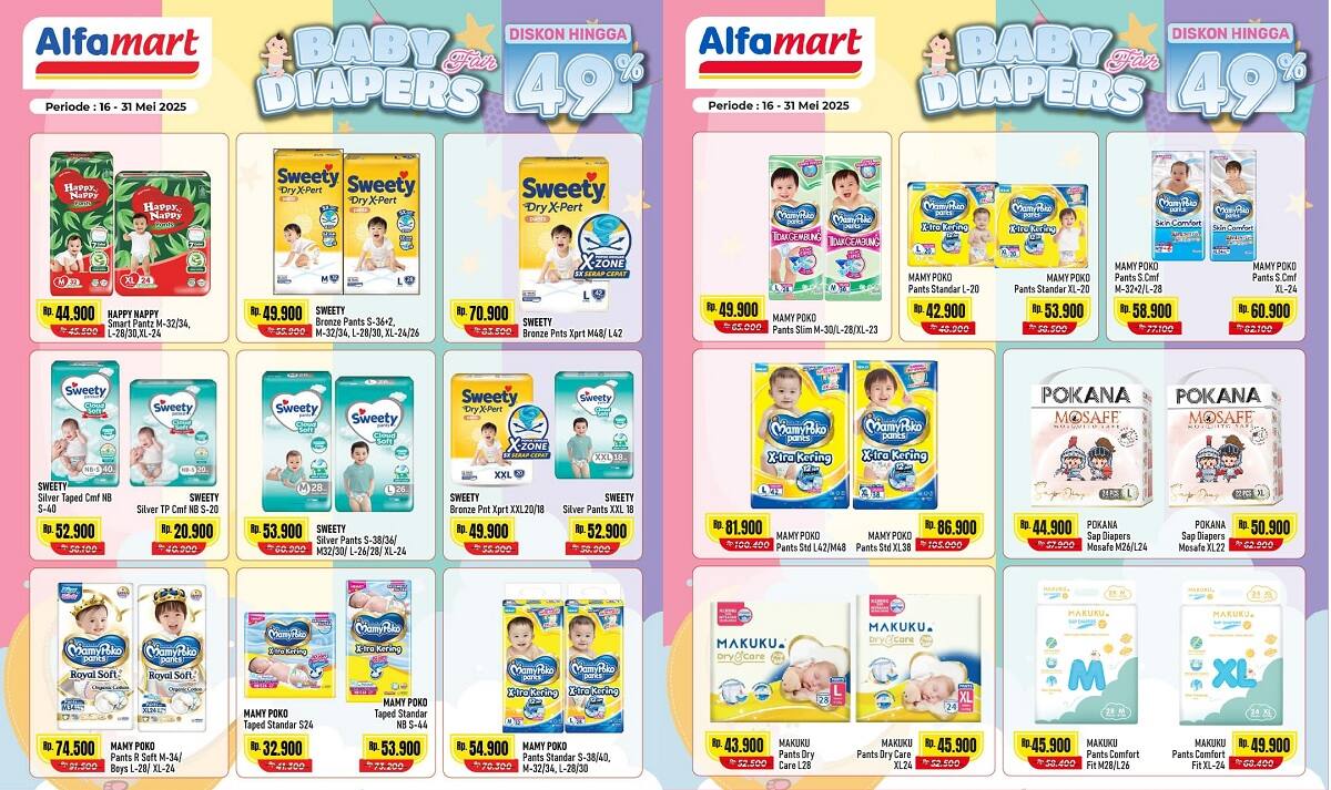 Cuma Sampai 31 Mei! Promo Popok Bayi Alfamart Diskon 49%, Si Kecil Nyaman Dompet Aman