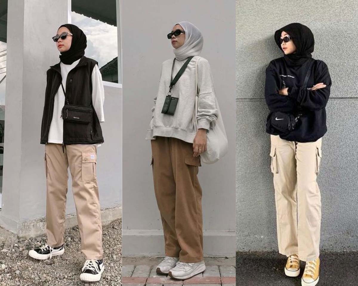 Inspirasi OOTD Celana Cargo dan Sweater Hijab Friendly, Style Unik dari Tren Fashion Ramadhan Terbaru