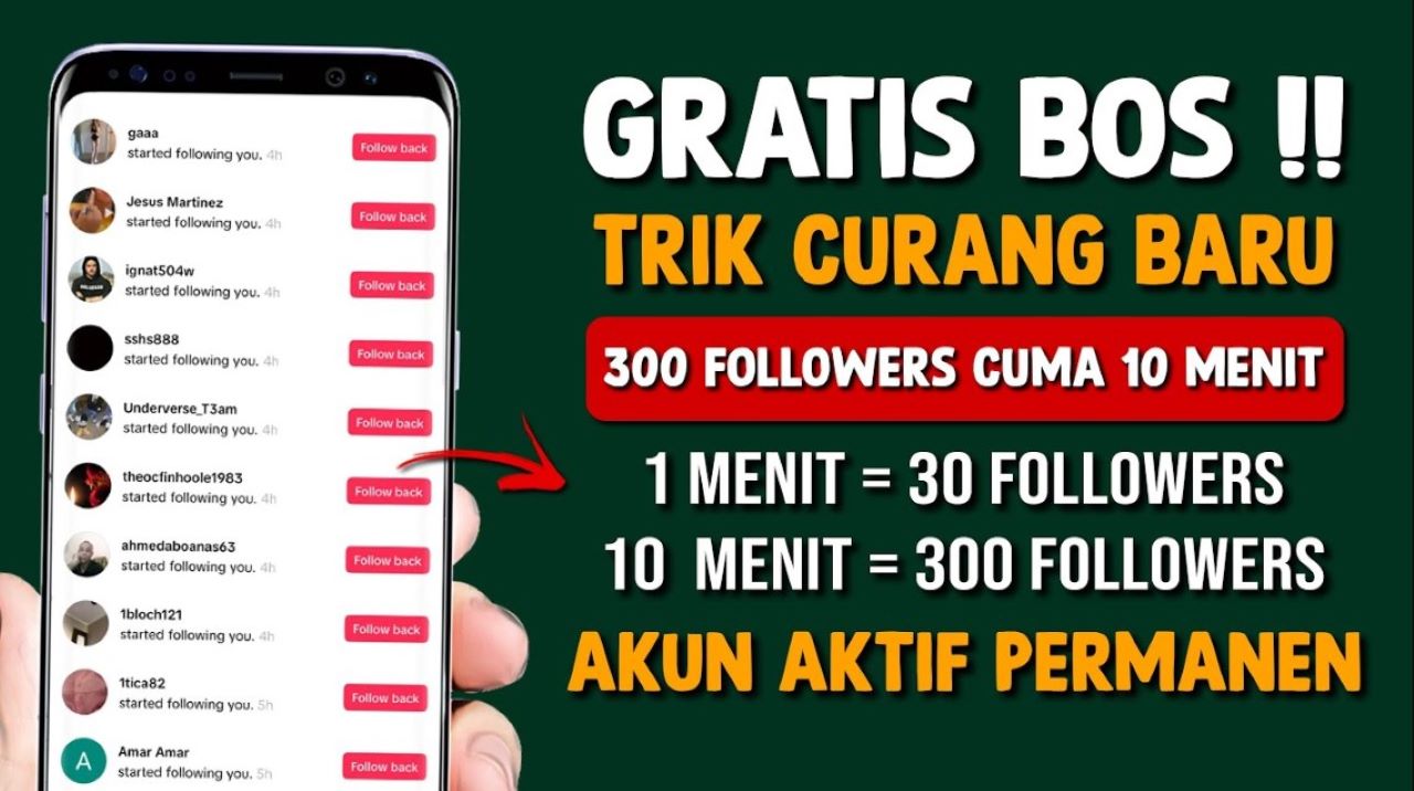Cara Cepat Memperbanyak Followers Tiktok, Gratis Tanpa Aplikasi Cukup Modal Username Saja 