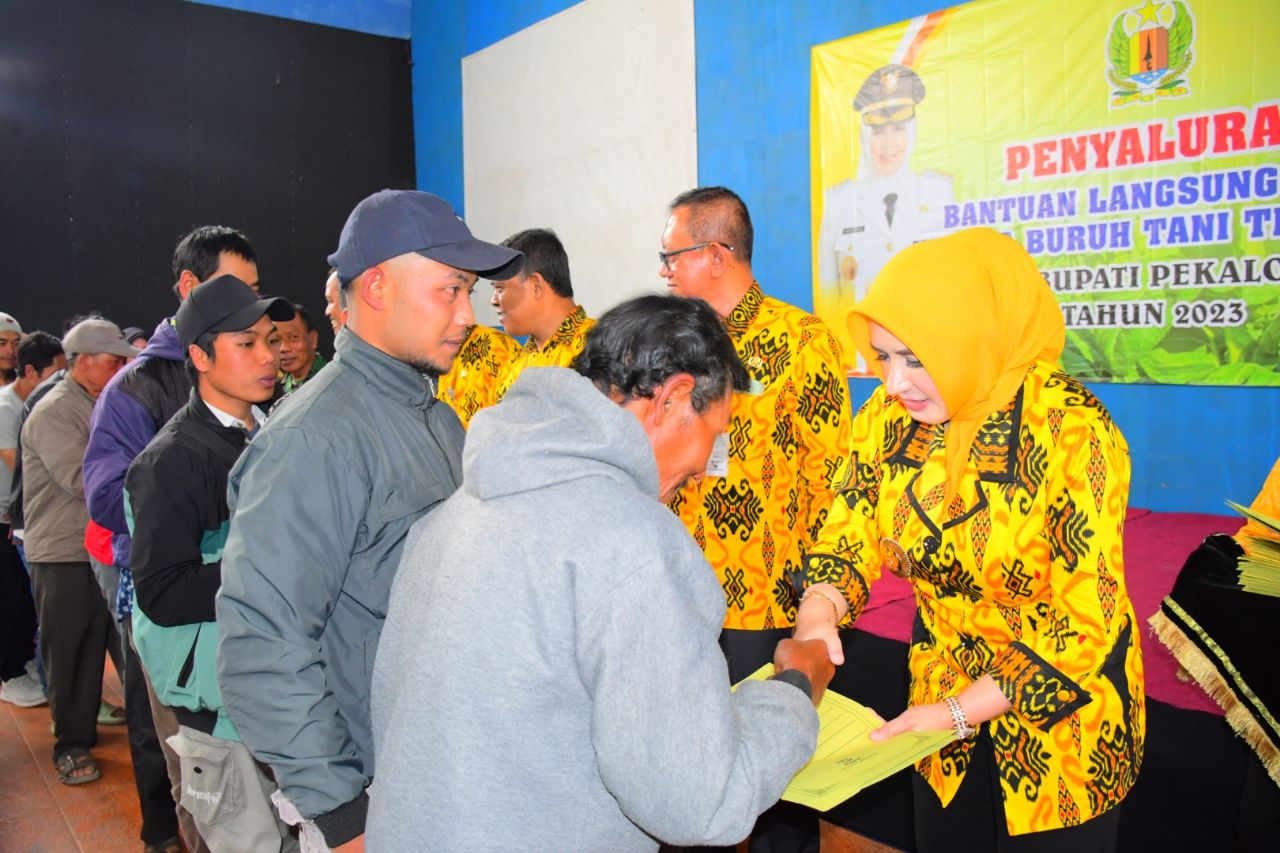 Bupati Pekalongan Fadia Arafiq Salurkan Bantuan BLT DBHCHT kepada Ratusan Buruh Tani Tembakau di Petungkriyono