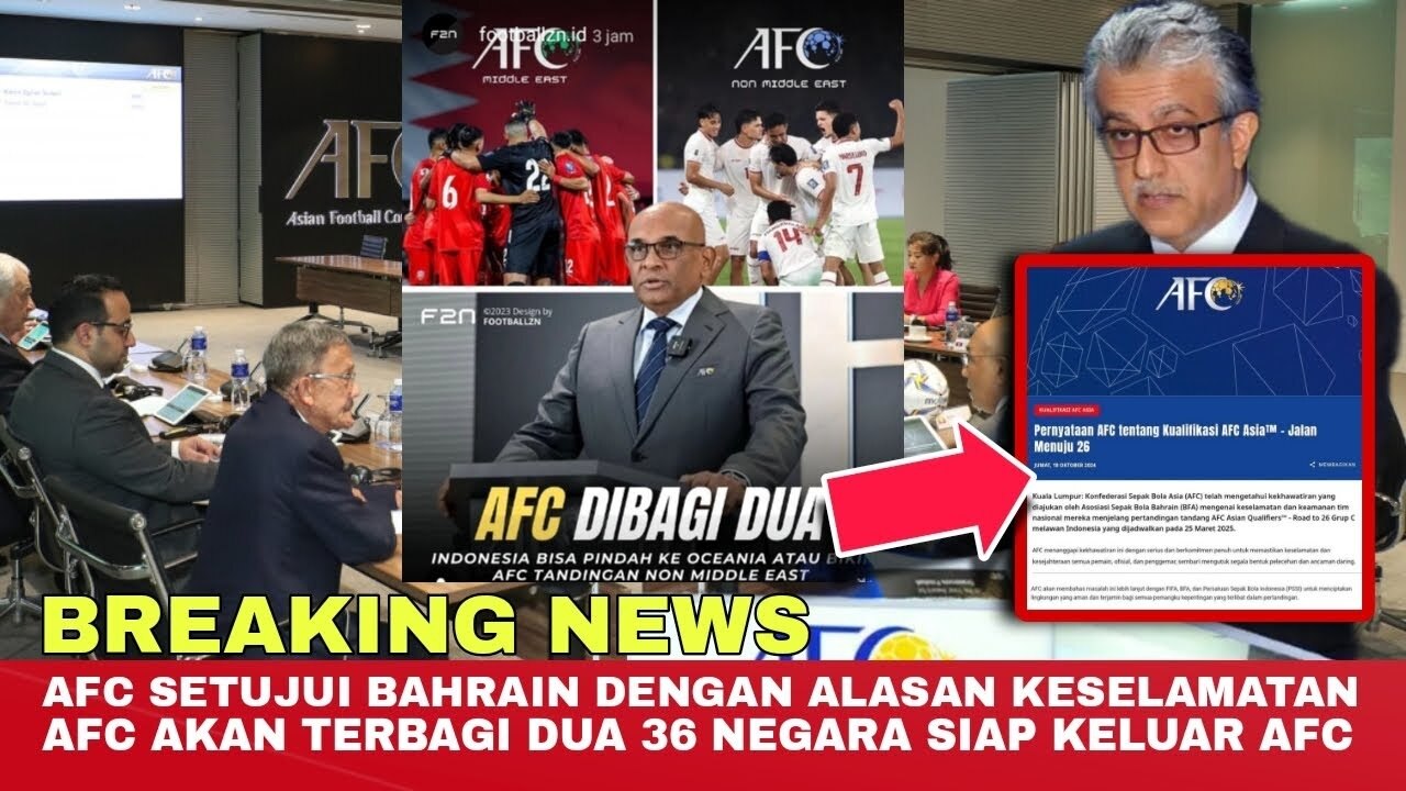 Gemparkan Dunia! Lobi Bahrain Direspon AFC! 36 Negara Anggota Siap Keluar dari AFC Demi Timnas Indonesia?