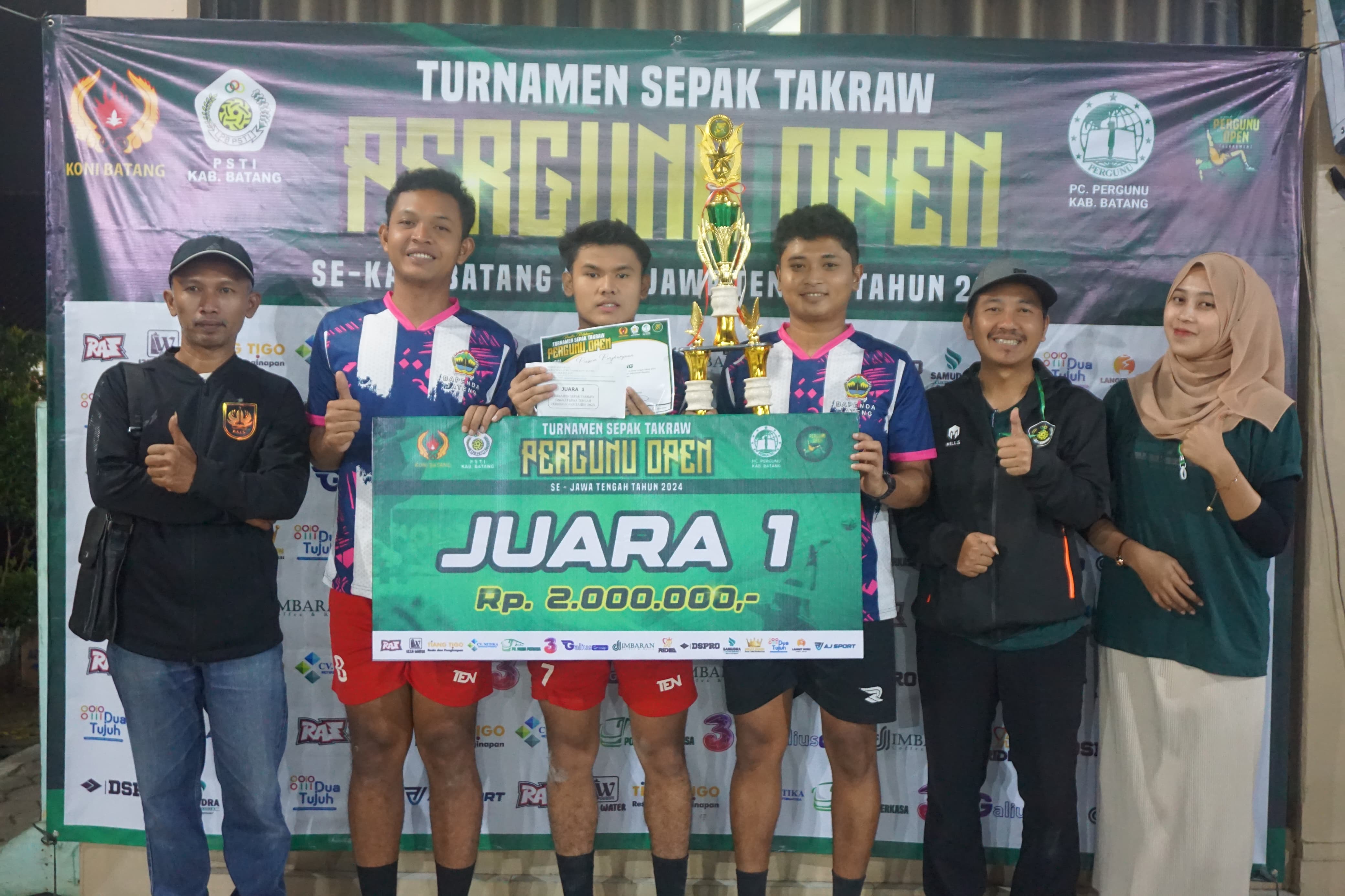 37 Klub se Jateng Ikuti Turnamen Sepaktakraw Pergunu Open Tahun 2024 Kabupaten Batang