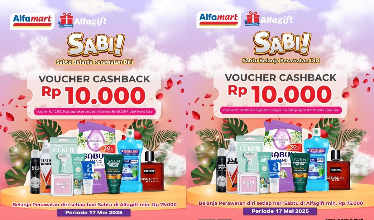 Diskon Sabtu! Belanja Perawatan Diri di Alfagift Dapat Cashback Rp10.000, Cuma di Promo SABI! Begini Caranya