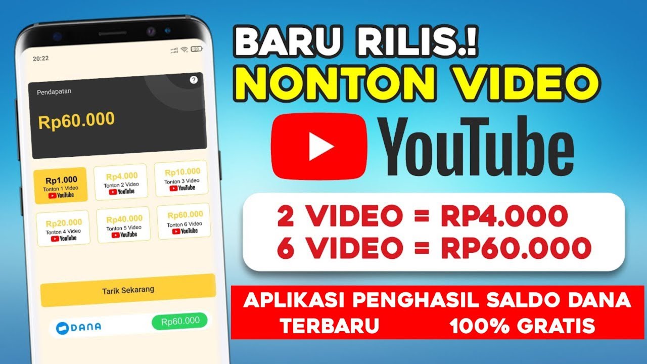 Cuma Modal Nonton Youtube! Ini Cara Dapat Saldo Dana Gratis Terbaru 2025 Pasti Cair!