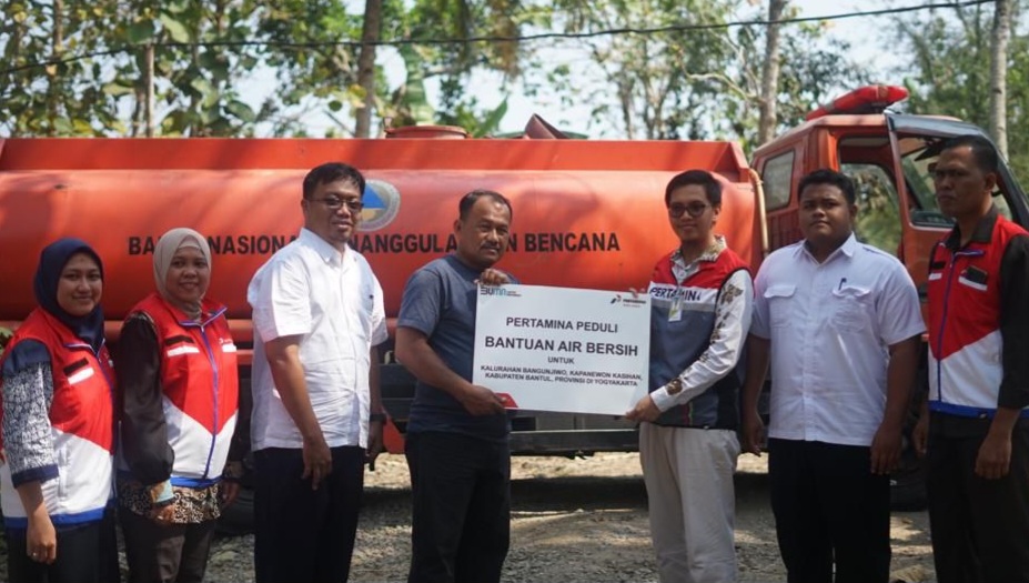 Bantu Tangani Kekeringan, Pertamina Kirim 50 Truk Tangki Air Bersih untuk Warga Kalurahan Bangunjiwo Bantul 