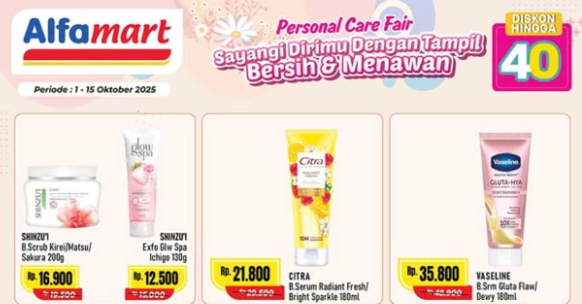 Promo Body Lotion, Body Serum, dan Body Scrub hanya di Alfamart mulai dari Rp 7 ribuan saja