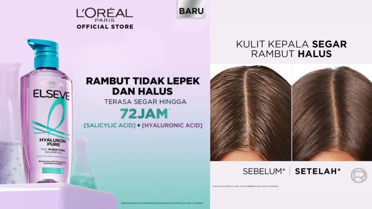 NEW LAUNCH! Review L'Oreal Paris Hyaluron Pure 72H Purifying Shampoo untuk Rambut Kering Kulit Berminyak