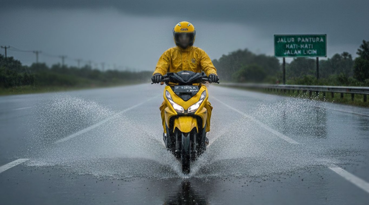 Waspada Aquaplaning di Jalur Pantura, Mengerem Mendadak Saat Hujan Bisa Jadi Fatal