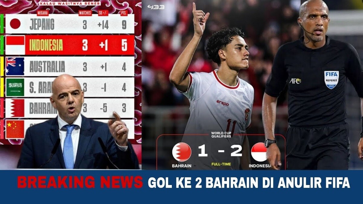 Breaking News! FIFA Akhirnya Putuskan Menganulir Gol Kedua Bahrain? Wasit Ahmed Al Kaf Dihentikan