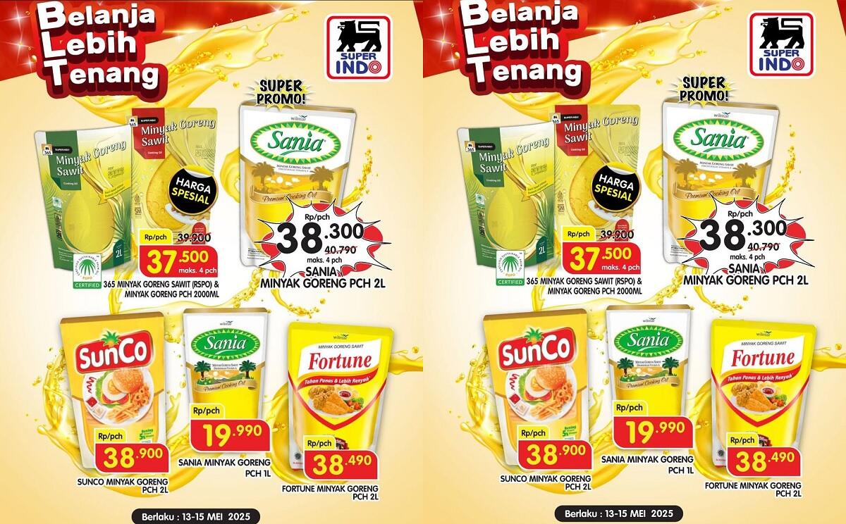 Diskon Gila! Minyak Goreng Mulai Rp19 Ribuan Cuma 3 Hari di Superindo Periode 13–15 Mei 2025