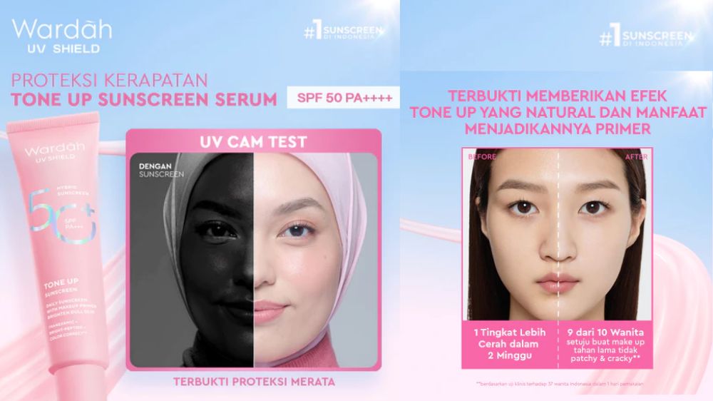 Review Wardah UV Shield Tone Up Sunscreen SPF 50+ PA+++, Bikin Wajah Cerah Terlindungi