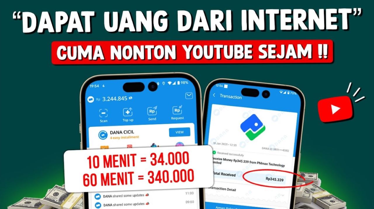 Cara Nonton Youtube Dibayar Uang Tanpa Undang Teman, 1 Jam Dapat 22 Dolar!